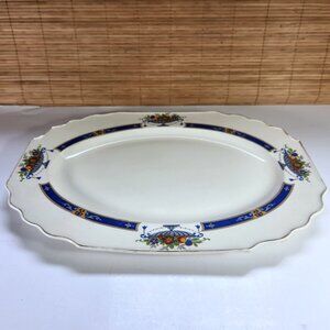 Myott Platter 14" MYO100 Fruit in Urn Blue Band Scalloped Staffordshire England